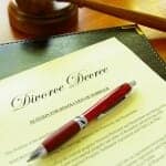 Divorce decree with a pen