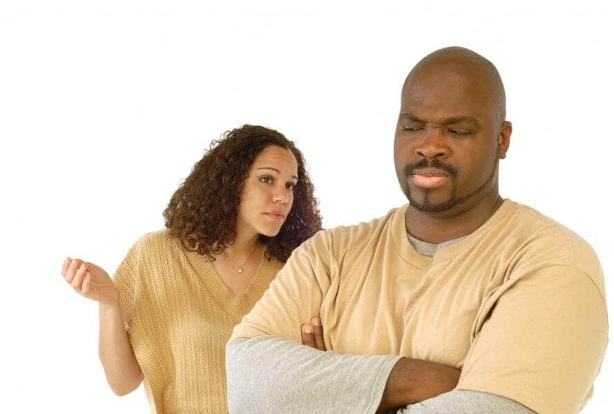 African American couple having a disagreement. How to talk to your ex?