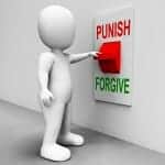 Figure at a switch that toggles between "Punish" and "Forgive"