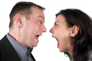 Couple screaming in each other's faces. Wonder why does divorce take so long?!