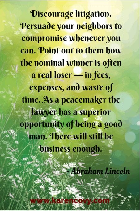 Abraham Lincoln quote on a bright yellow and green background.