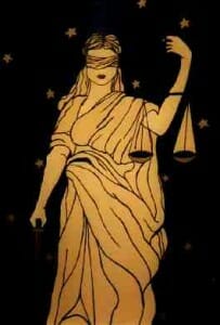 Blindfolded lady justice