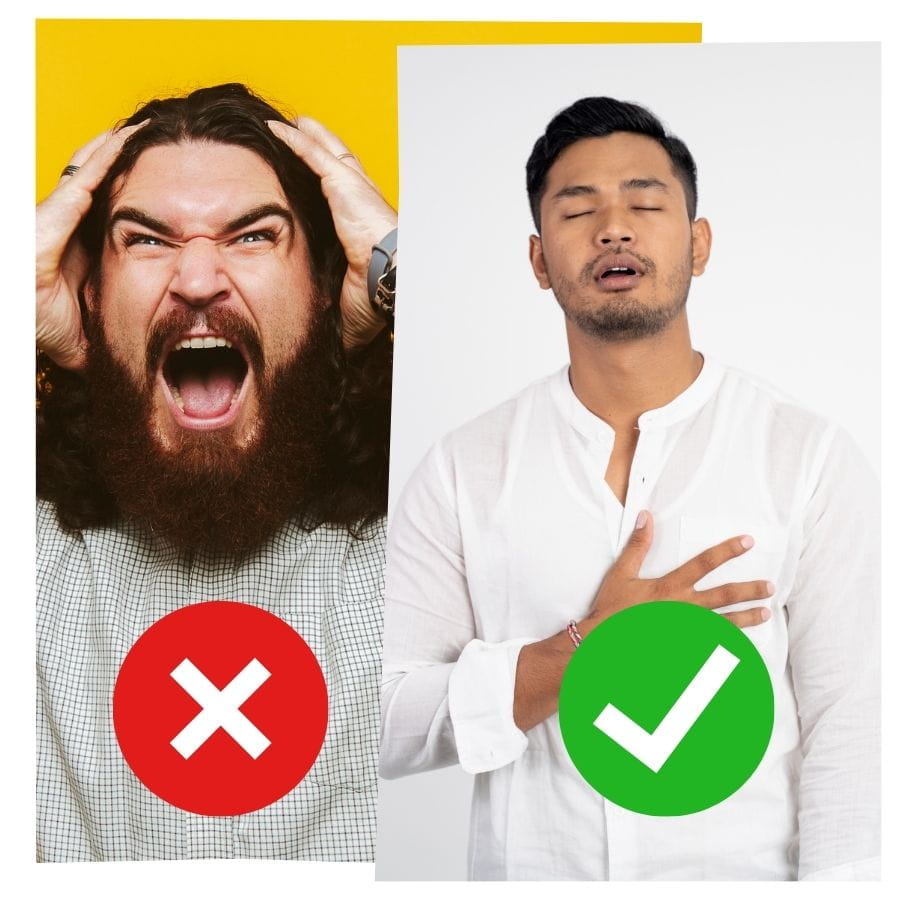angry vs calm man angry vs calm man