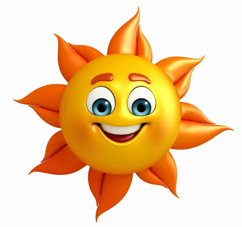 Cartoon Character of smiling, happy sun