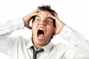Young man screaming, "I want a divorce!"