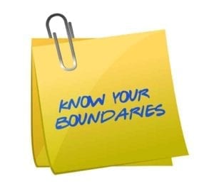 Yellow Post it Note with the words: Know Your Boundaries.