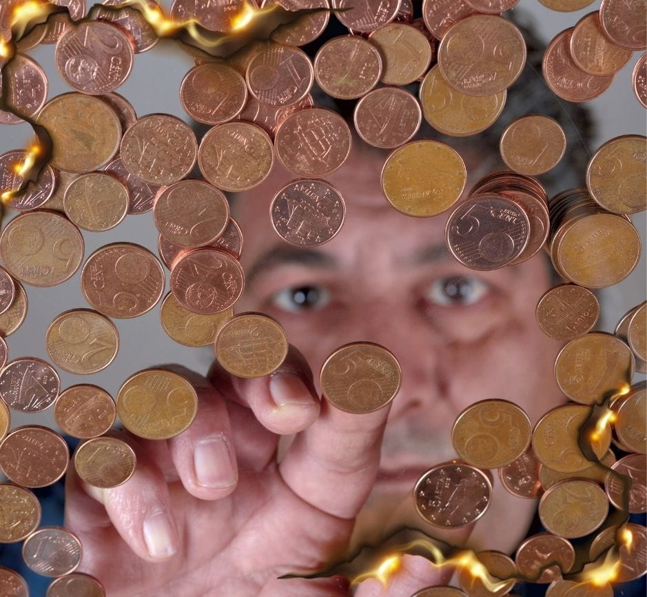nickels and dimes approach A man counting nickels and dimes intently