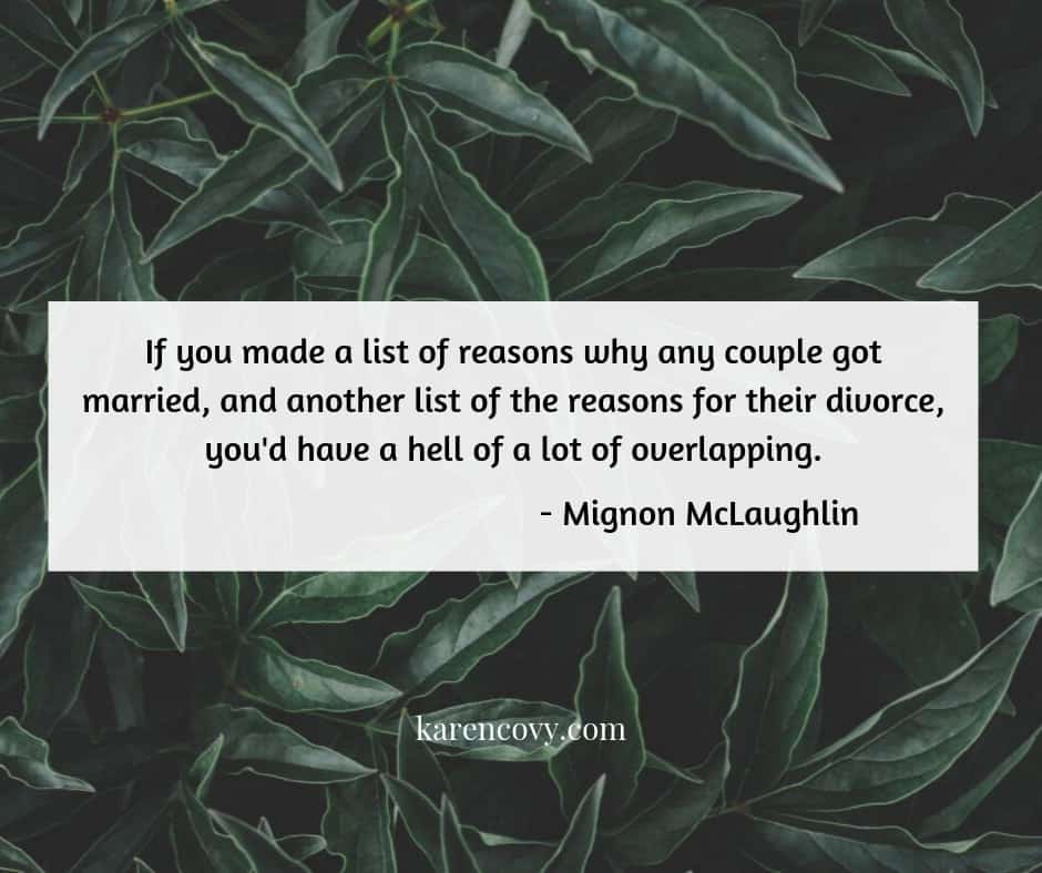 Green leafy background with quote about marriage and divorce.