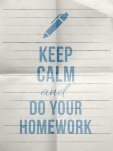 Note on lined paper: "Keep calm and do your homework" is a good divorce mediation strategy