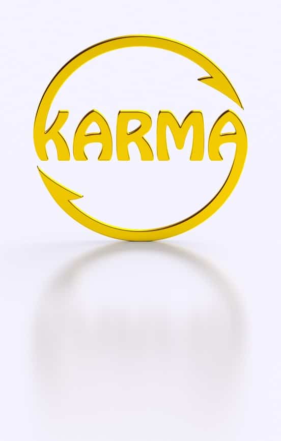 Yellow circle made with the word "karma"