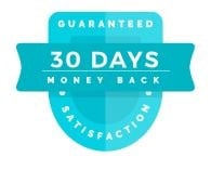Teal colored 30 day guarantee symbol
