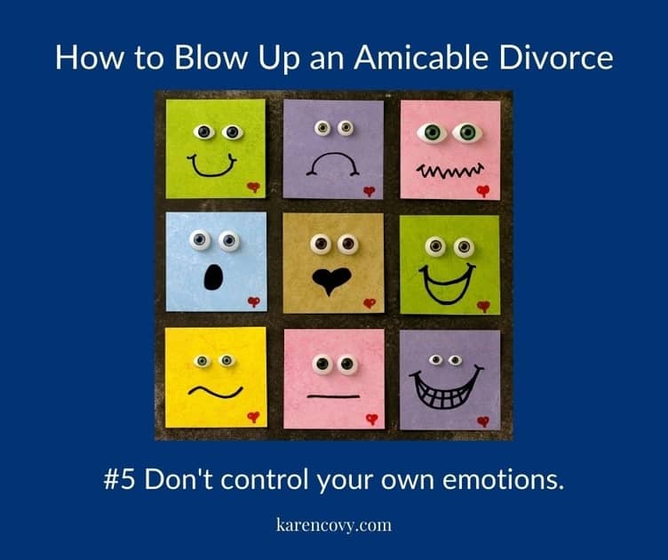 Meme: How to Blow Up an Amicable Divorce: Don't control your own emotions.