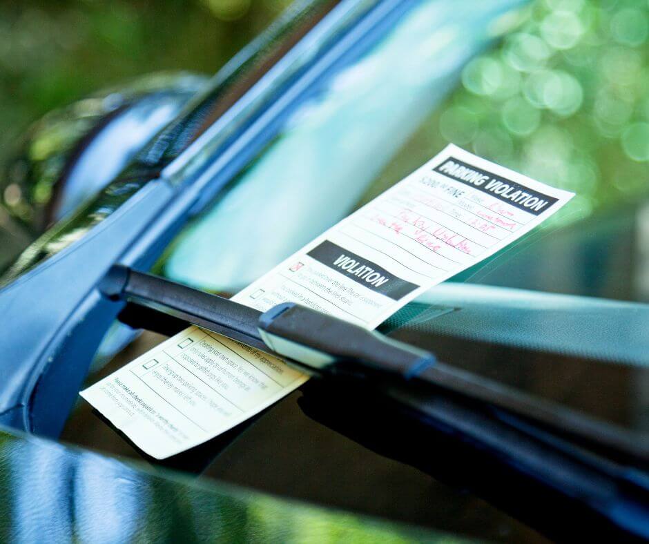 Parking ticket on a windshield