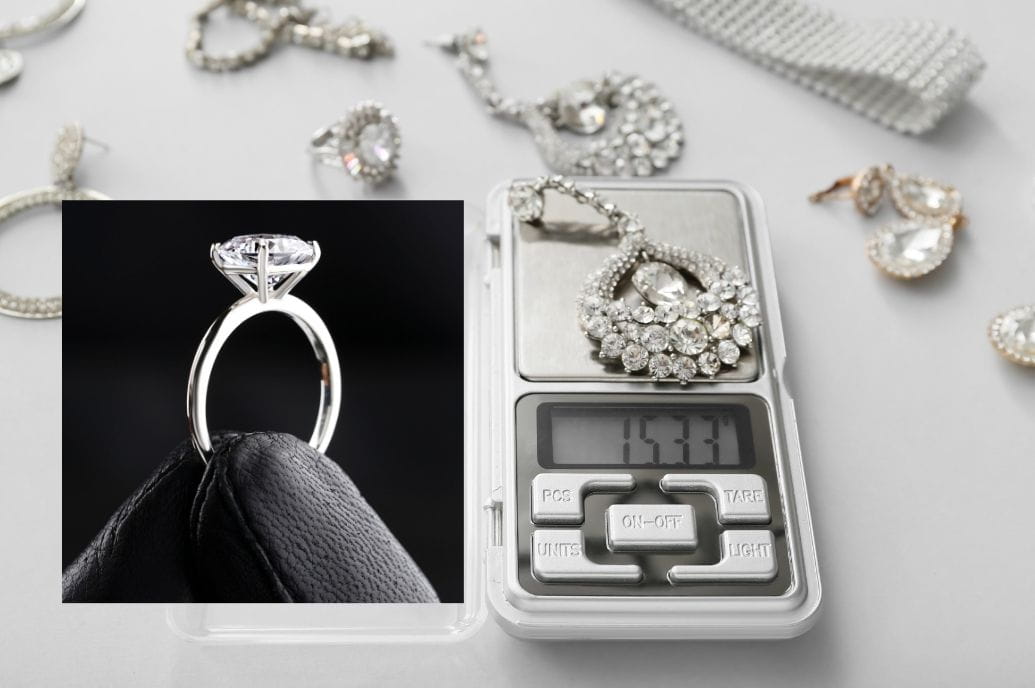 value of diamonds diamonds being weighed and appraised for value