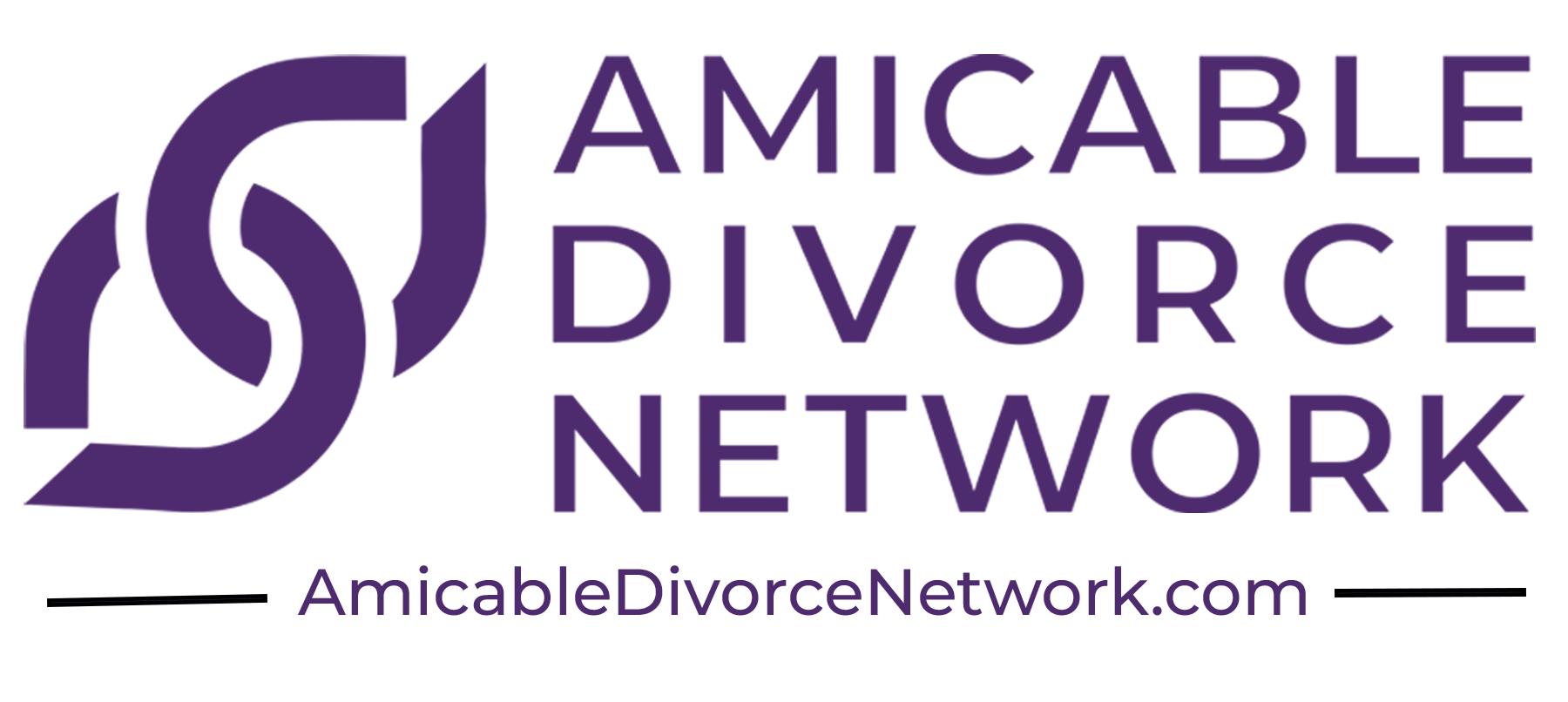 Purple logo for the Amicable DIvorce Network