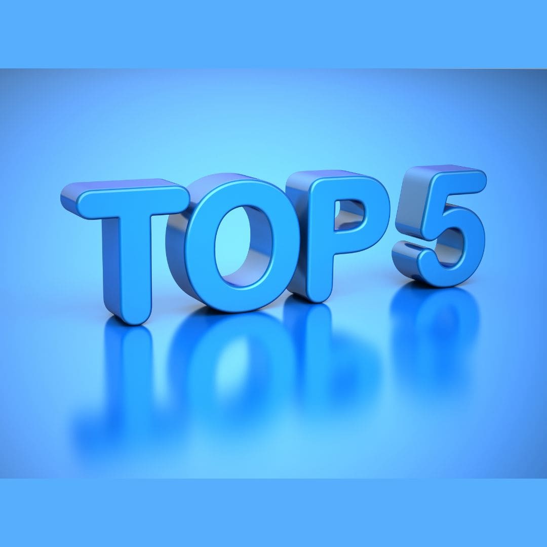 Top 5 Blue 3D letters: "Top 5".
