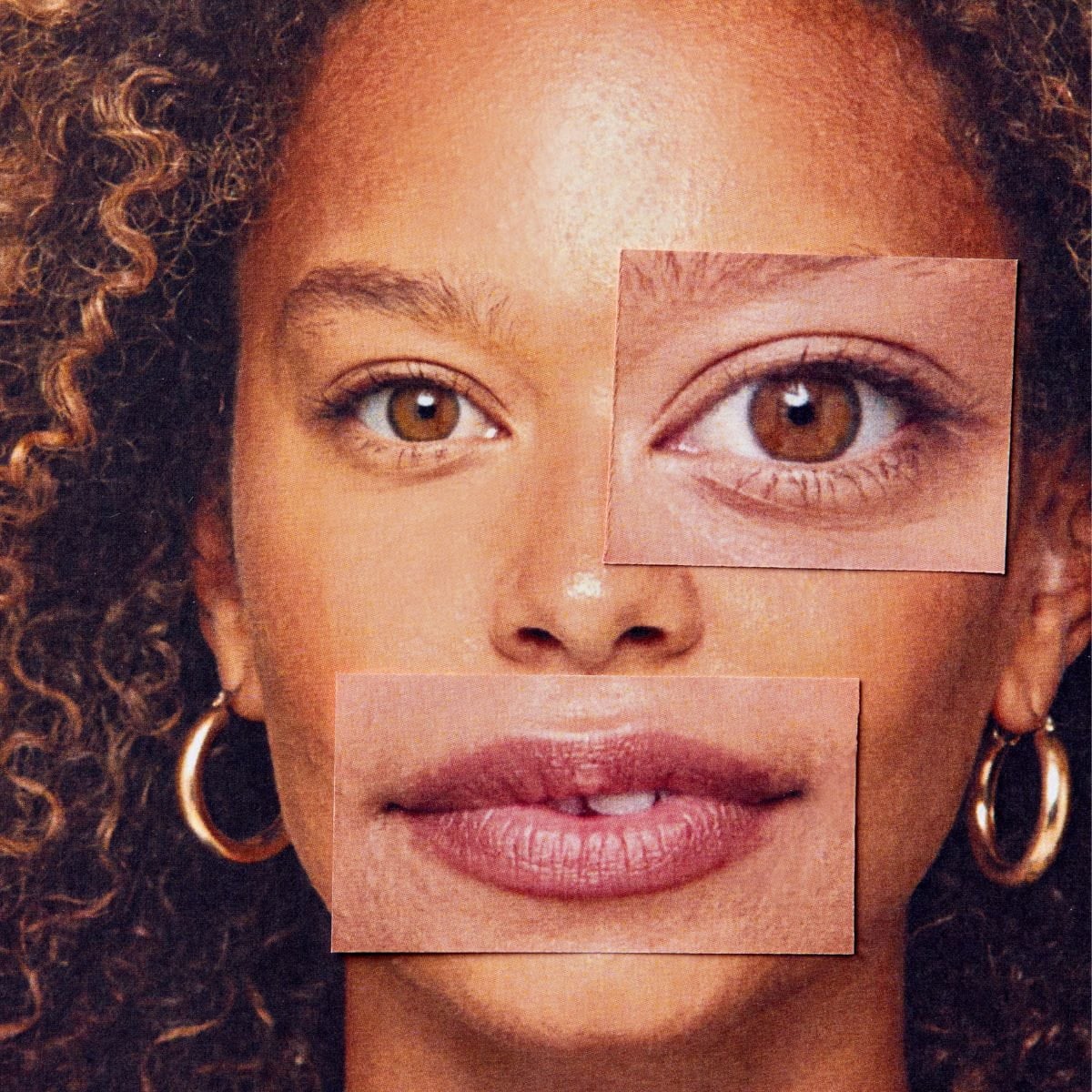 Identity Modern art image of African American Woman's face with distorted features signifying identity shift.
