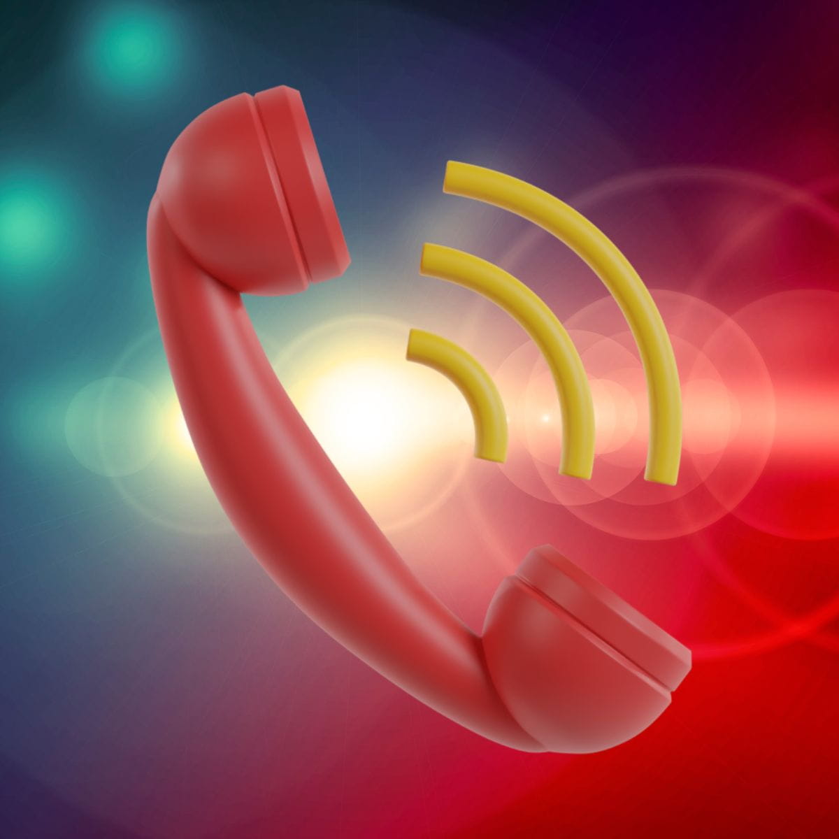 Red emergency phone superimposed over flashing police lights.
