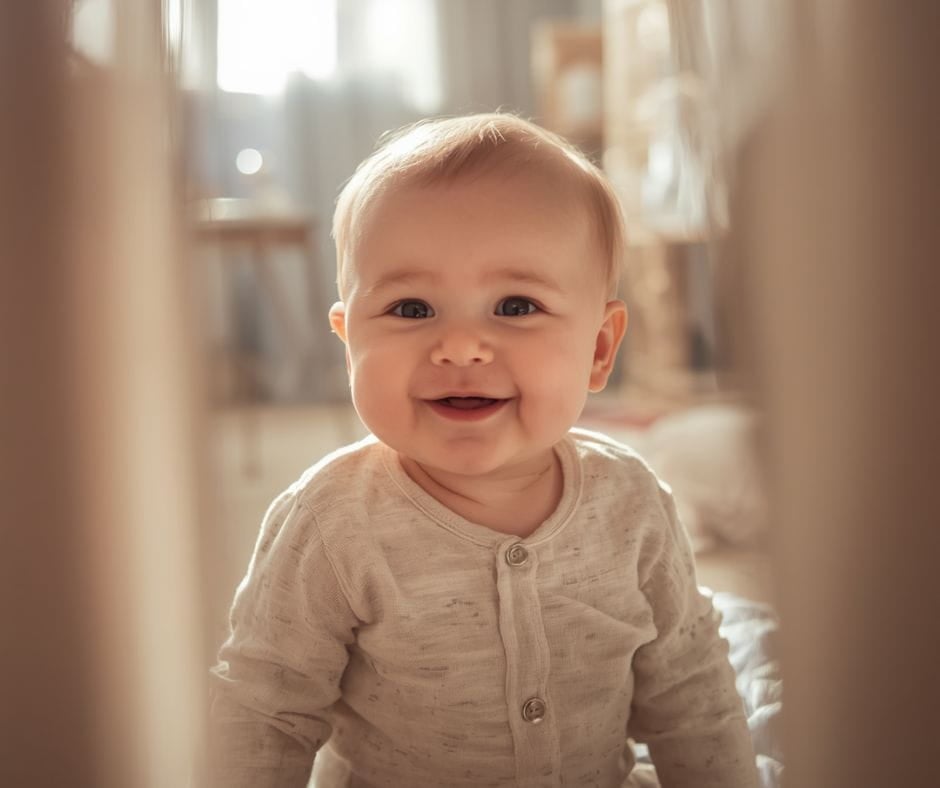 Smiling Baby AI image of smiling baby.