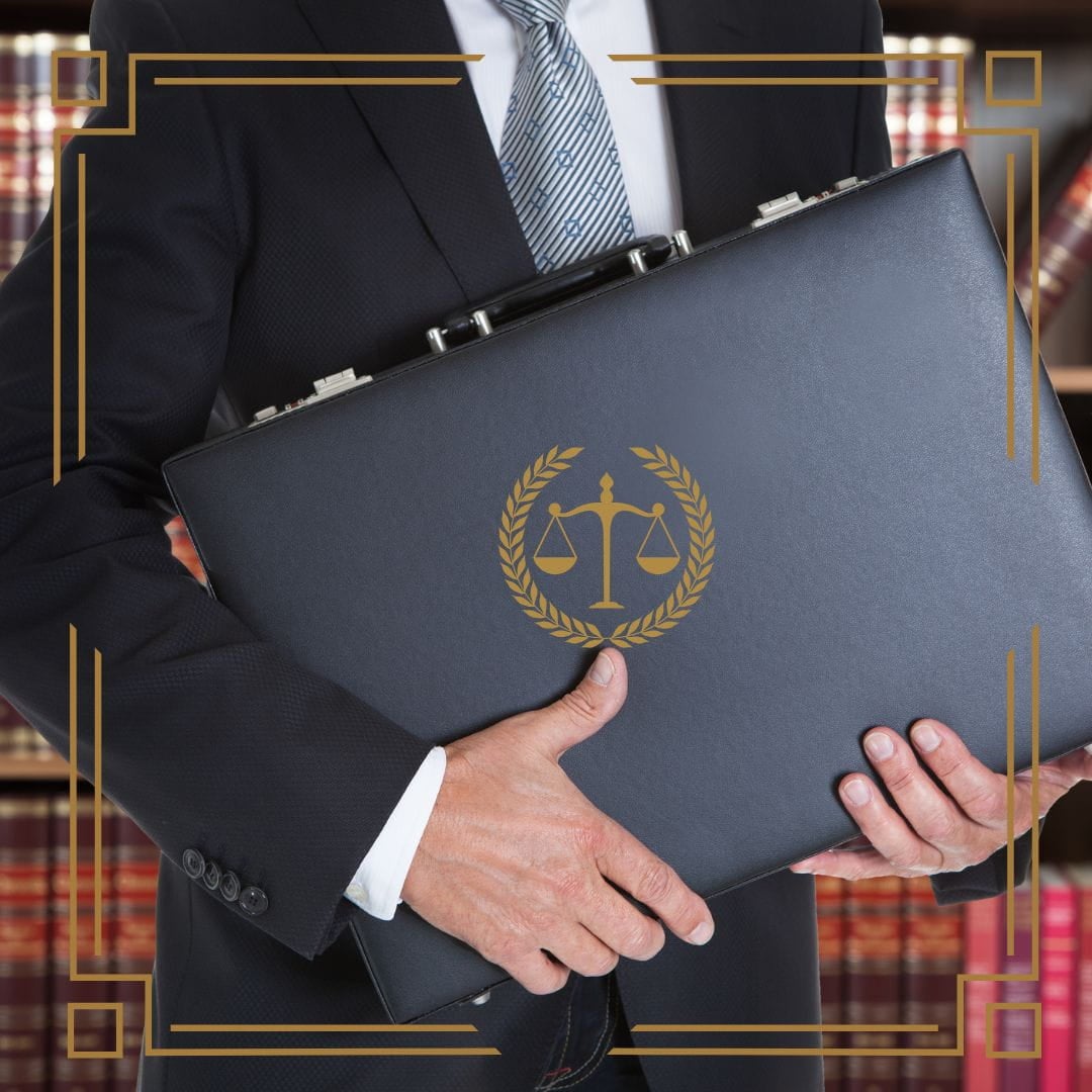 Divorce lawyer with briefcase.