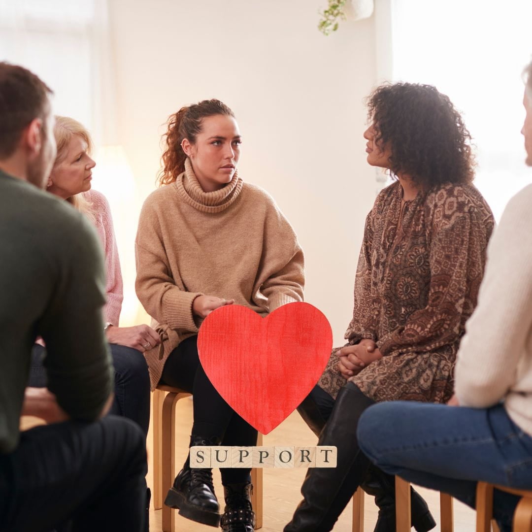 Divorce Support groupwith a heart and the word "support" on it.