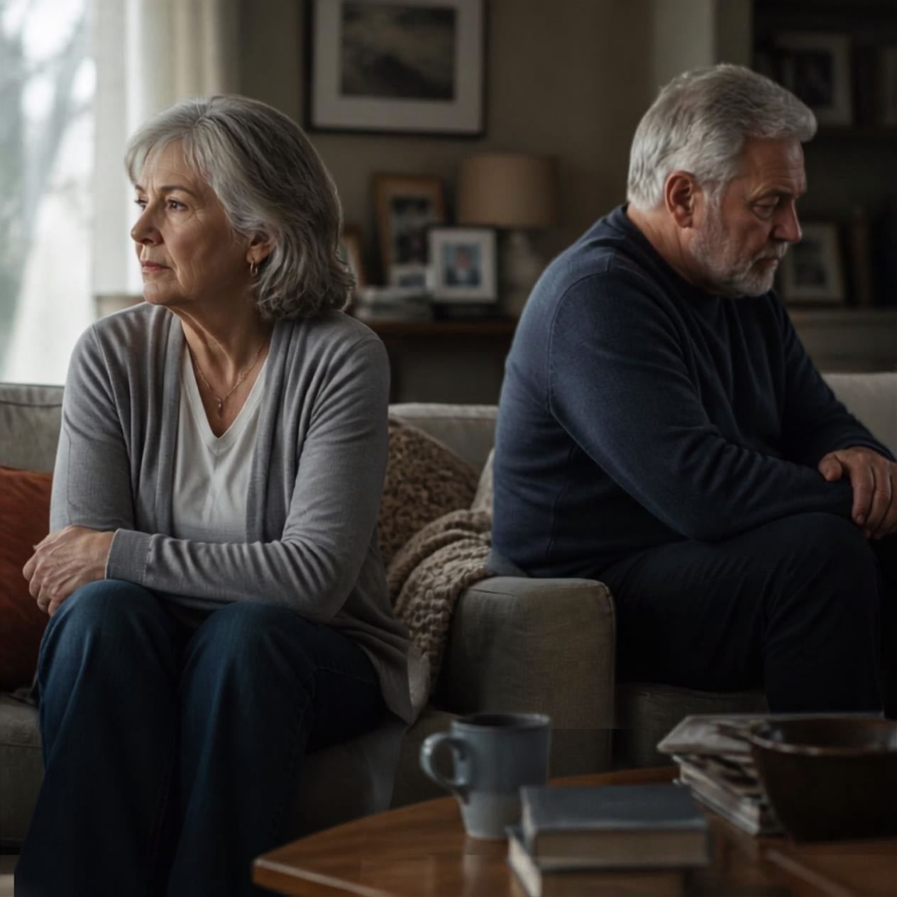 Gray divorce - senior couple divorcing.