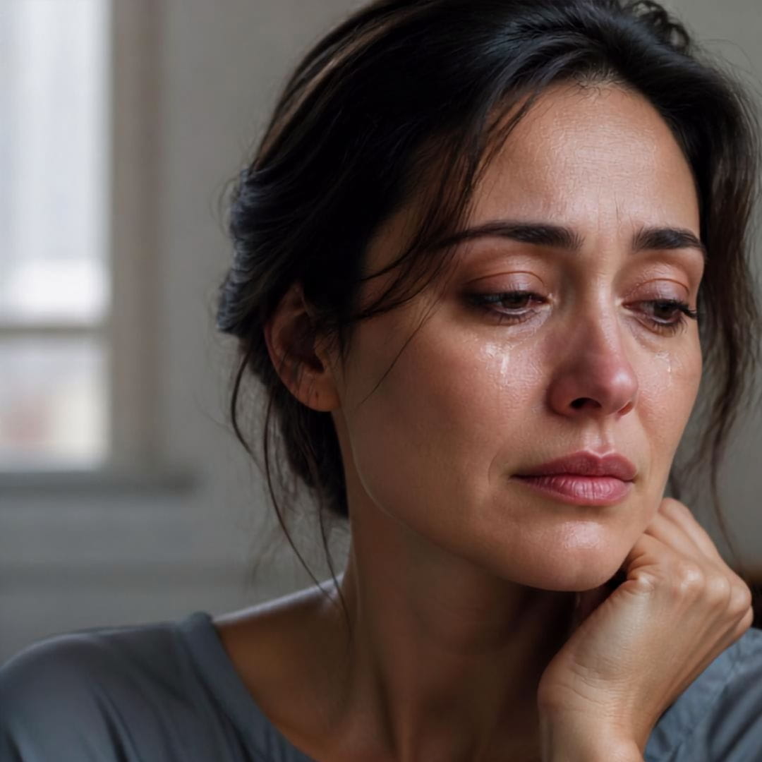 Ai image of beautiful crying woman. Take control of your emotions.